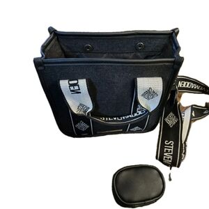 Steve Madden Black Crossbody Bag with White Straps